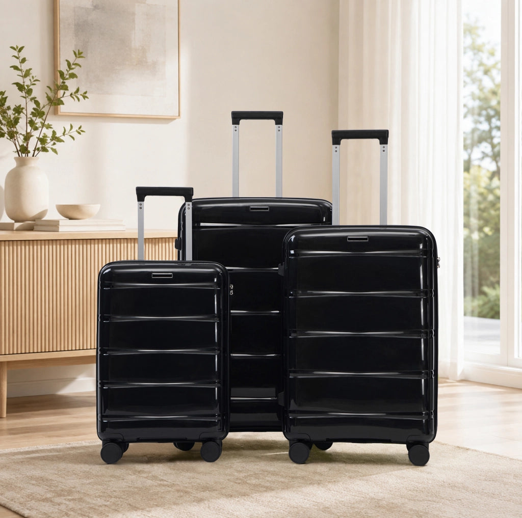 TROLLEY Set da 3 pezzi 50,8/61/71,1 cm in PP Nero