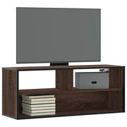 Mobile TV Rovere Marrone 100x31x39,5 cm in Truciolato e Metallo