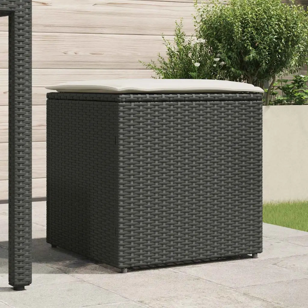 Scatola per Cuscini Nero 50 x 50 x 50 cm polyrattan 365408