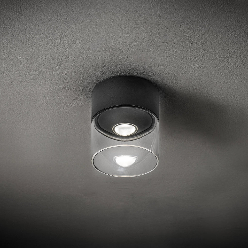 Lens Lampada da soffitto LED in alluminio pressofuso Grigio Scuro 6.5W 3000K IP65 - Soluzione di illuminazione versatile per esterni ed interni