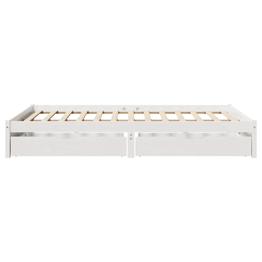 Letto senza Materasso-Struttura Letto Bianco 140x200 cm Legno Massello di Pino 321360