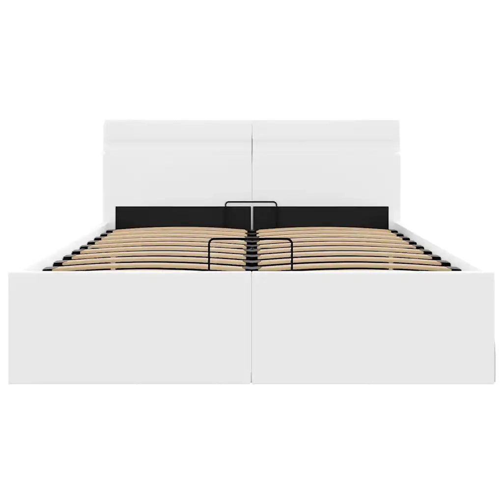 Giroletto Contenitore Idraulico LED Bianco Similpelle 120x200cm