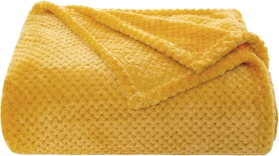 Coperta in flanella con disegno granulato 1 pezzo morbido comodo duraturo caldo per divano poltrona riposo e sonnellino 150 x 200 cm arancione