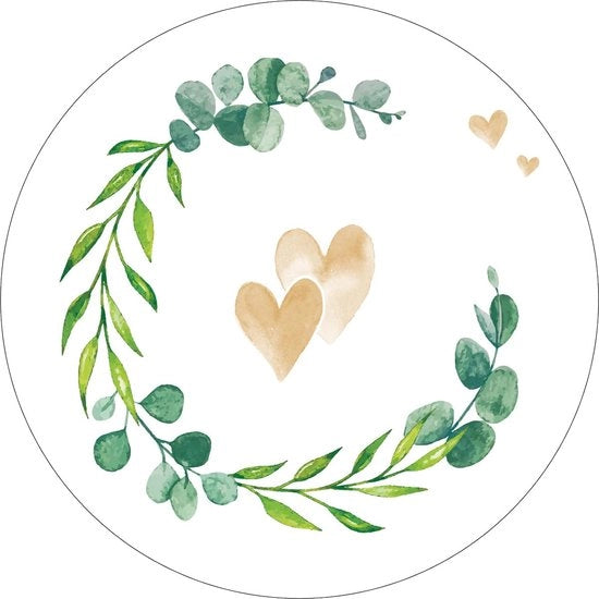 Tappeti di velluto/cartone sottopiede Ø 107mm rotondi o 93x93mm quadrati per feste e compleanni (100, cuore di eucalipto)