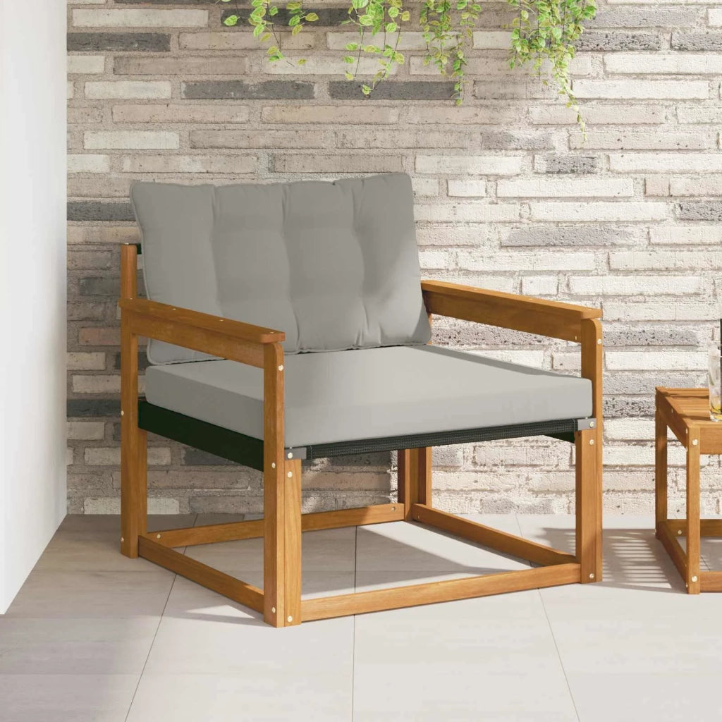 Set di divani da esterno-Sofa da giardino Legno di Acacia Massello e Textilene 341256