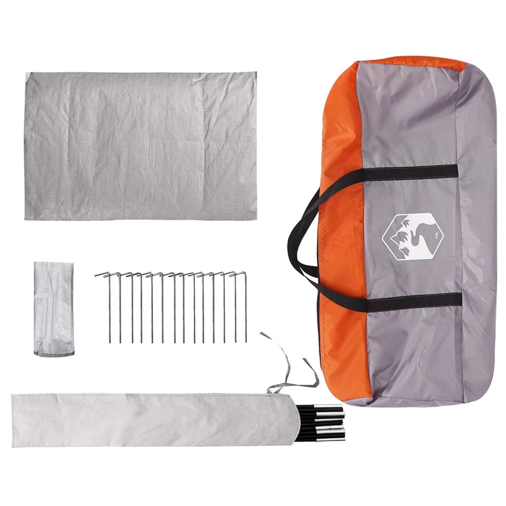 Tenda Capanna Grigio e arancione 210 x 210 x 138 cm Poliestere 42028507