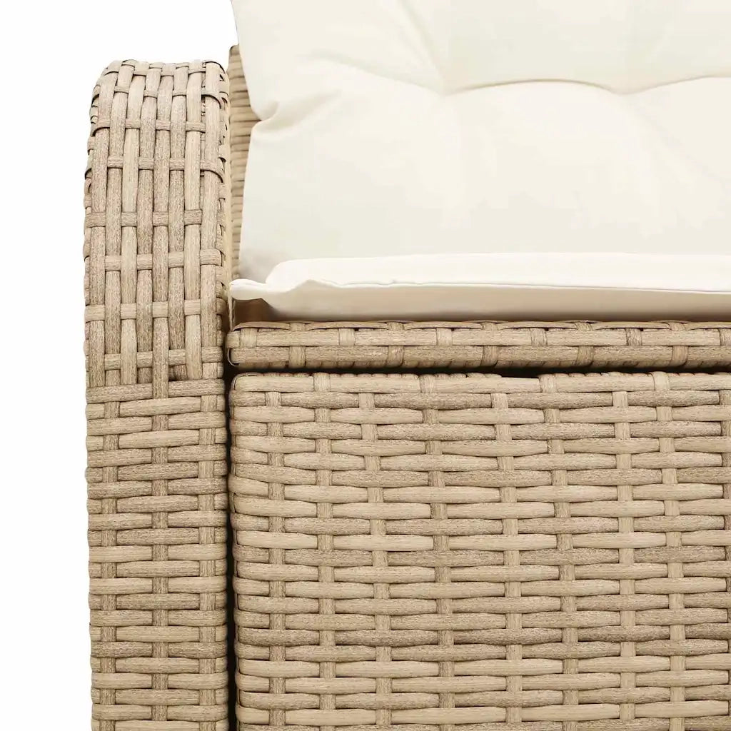 Divano da giardino con cuscino Beige 124 x 62 x 69cm polyrattan 42006746