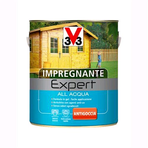 V33 Impregnante all'Acqua Linea Expert Colore Noce Scuro 750 ML