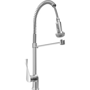 MISCELATORE RUBINETTO LAVELLO CUCINA IN OTTONE CROMATO CANNA CON MOLLA "KITCHEN" FERIDRAS 401057