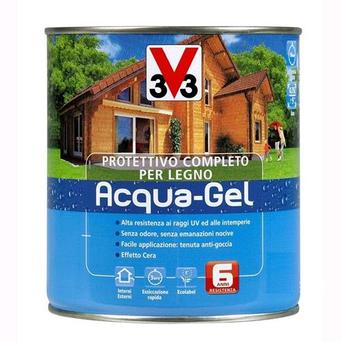 V33 Protettivo Completo Legno Acqua-Gel Colore Bianco 750 ML