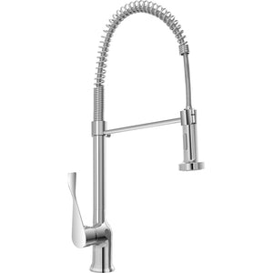 MISCELATORE RUBINETTO LAVELLO CUCINA IN OTTONE CROMATO CANNA CON MOLLA "KITCHEN" FERIDRAS 401057