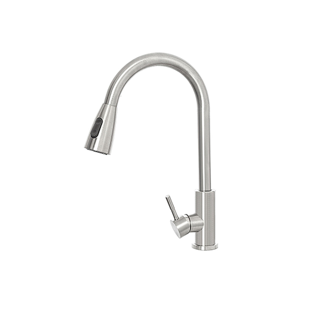 MISCELATORE RUBINETTO LAVELLO CUCINA ACCIAIO SPAZZOLATO + DOCCETTA ESTRAIBILE "KITCHEN" FERIDRAS 401060