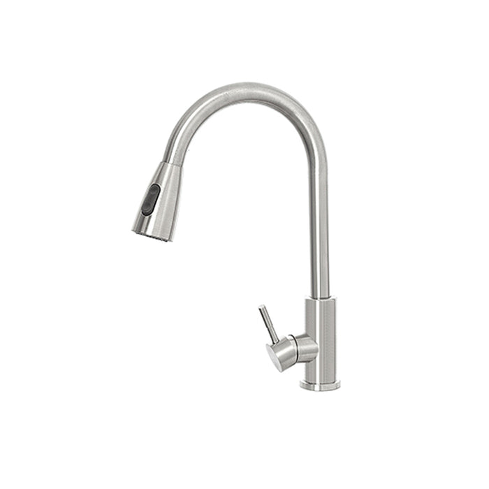 MISCELATORE RUBINETTO LAVELLO CUCINA ACCIAIO SPAZZOLATO + DOCCETTA ESTRAIBILE "KITCHEN" FERIDRAS 401060