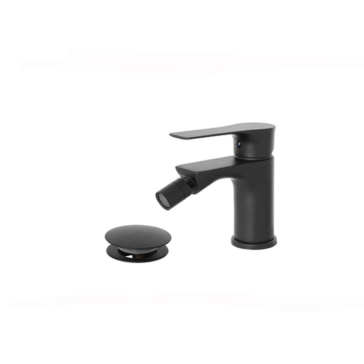 MISCELATORE MONOCOMANDO RUBINETTO BIDET NERO OPACO SERIE FLAT FERIDRAS