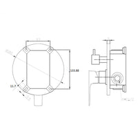 MISCELATORE MONOCOMANDO DOCCIA INCASSO CON DEVIATORE NERO OPACO SERIE FLAT FERIDRAS 401086