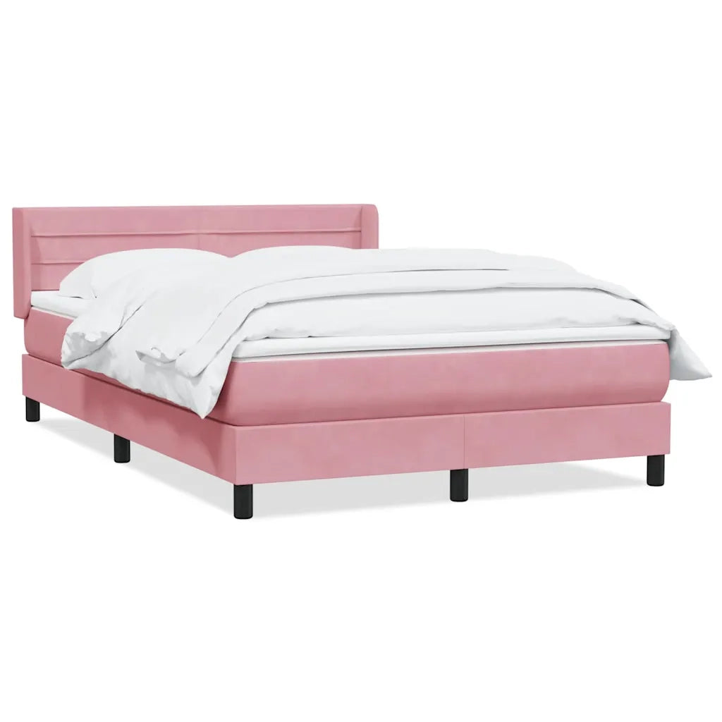 vidaXL Giroletto a Molle con Materasso Rosa 160x220 cm in Velluto
