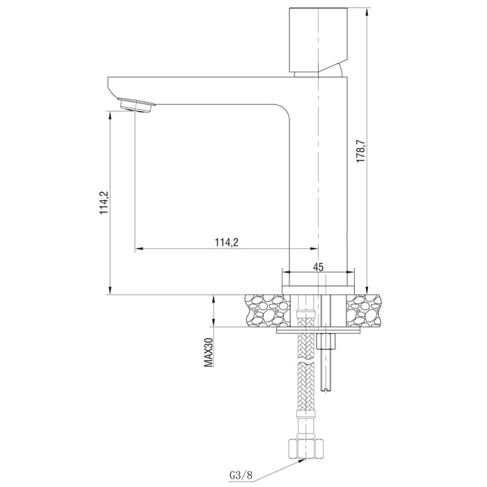 MISCELATORE MONOCOMANDO RUBINETTO LAVABO CROMATO LUCIDO SERIE LOTUS FERIDRAS