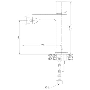MISCELATORE MONOCOMANDO RUBINETTO BIDET CROMATO LUCIDO SERIE LOTUS FERIDRAS