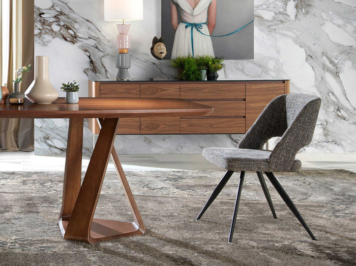 Sedia girevole in tessuto grigio