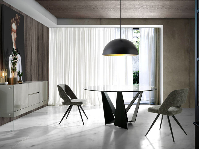 Sedia girevole in tessuto grigio