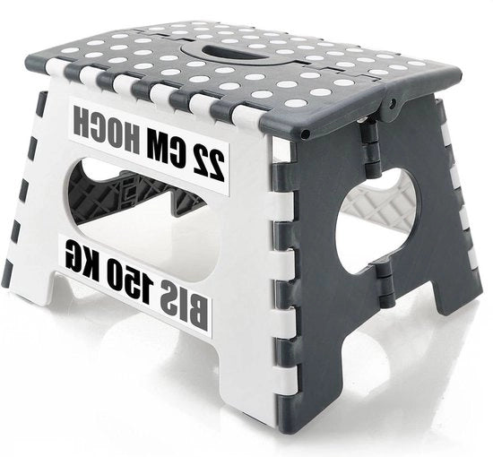 Scaffolding opvolgibile con gommati antiscivolo - scala a scomparsa con presa antiscivolo - aiuto scalata trasportabile - portata massima 150 kg - bianco - grigio - 1 pezzo