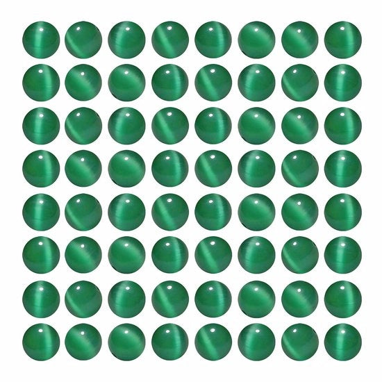 MJDCB 35 pezzi di perle di occhio di gatto verde pappagallo 10 mm sfere di cristallo libere per la creazione di gioielli, bracciali, collane, orecchini e accessori