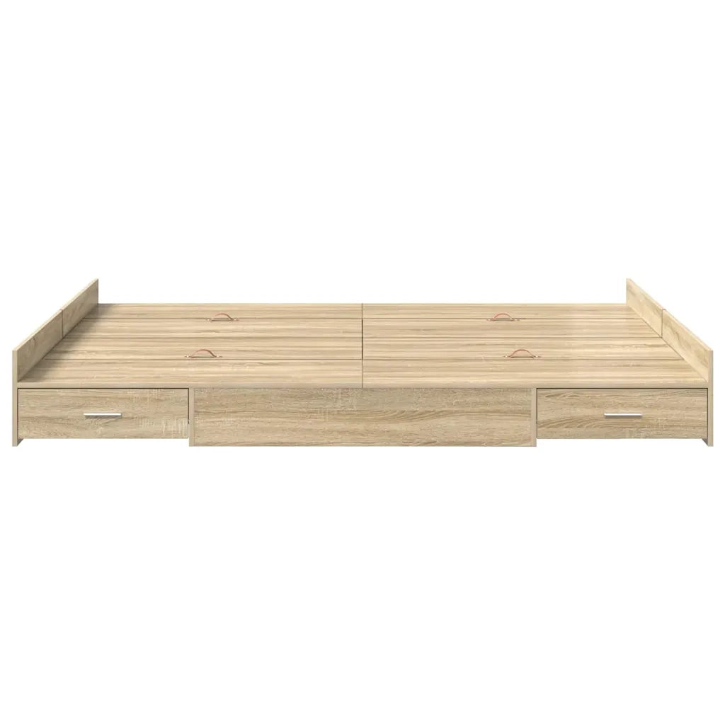 Struttura letto con contenitore Rovere Sonoma 135 x 190 cm 3335319