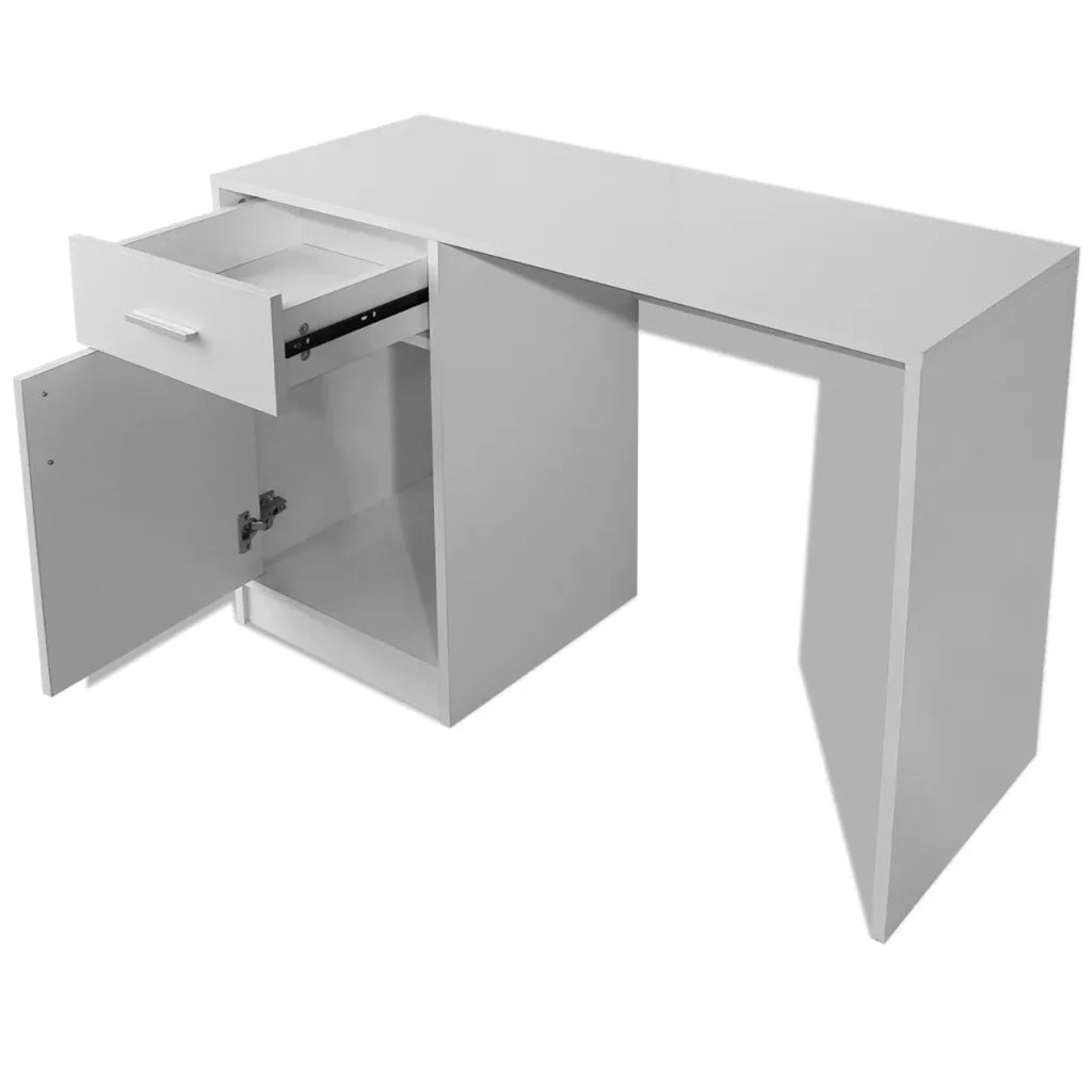 Scrivania con Cassetto e Armadietto Bianca 100x40x73 cm 243058