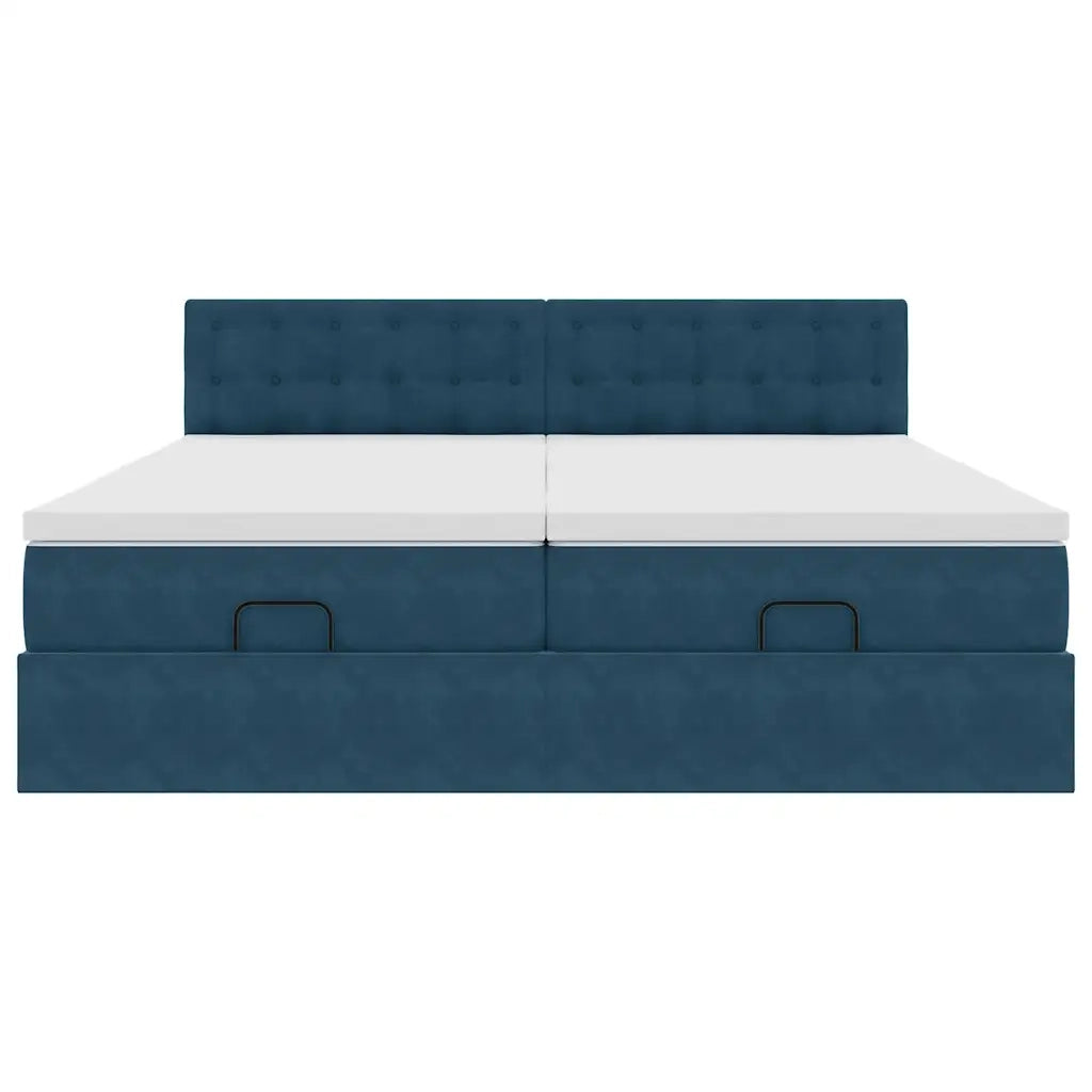 Struttura Letto Pouf con Materassi 160x200 cm Velluto 3312108