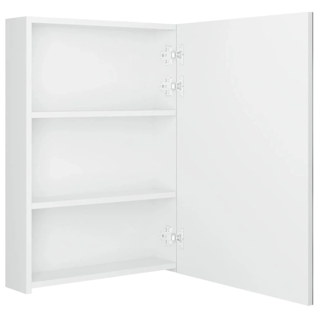 Mobile bagno con specchio LED 50 x 13 x 70 cm bianco lucido 02_0006580