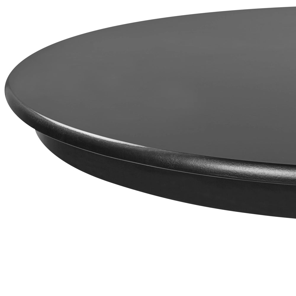 Tavolo da pranzo allungabile in legno con piedistallo nero 106/150 x 106 cm stile vintage retrò
