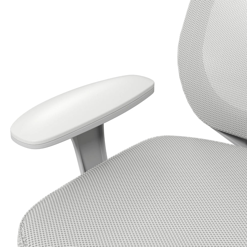 Sedia da ufficio ergonomica girevole e regolabile in altezza con schienale in rete e ruote bloccabili in poliestere grigio