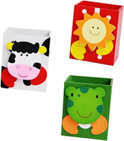 Set di Pennelli in Legno Premium - Organizzatore per Pennelli - Accessori per Ufficio - Colori per Pennelli