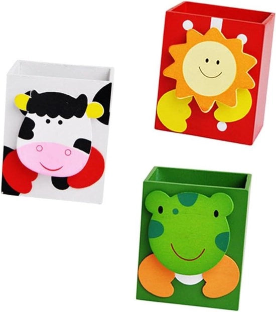 Set di Pennelli in Legno Premium - Organizzatore per Pennelli - Accessori per Ufficio - Colori per Pennelli