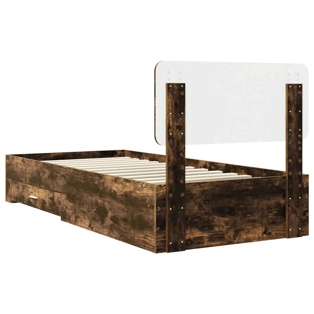 Struttura del letto Rovere fumé 90 x 200 cm Legno multistrato 3412422