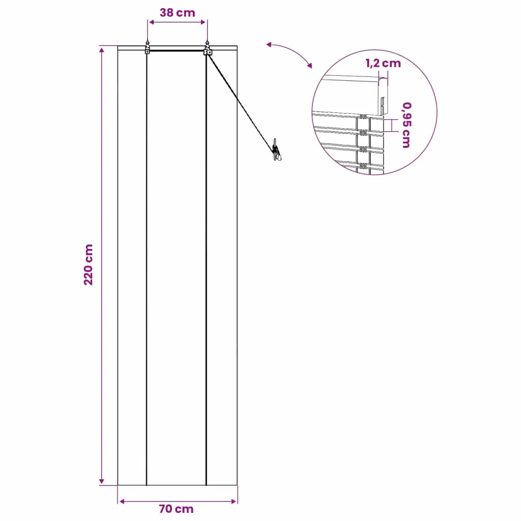 Tenda a rullo Natura 70 x 220 cm Bambù 42039763