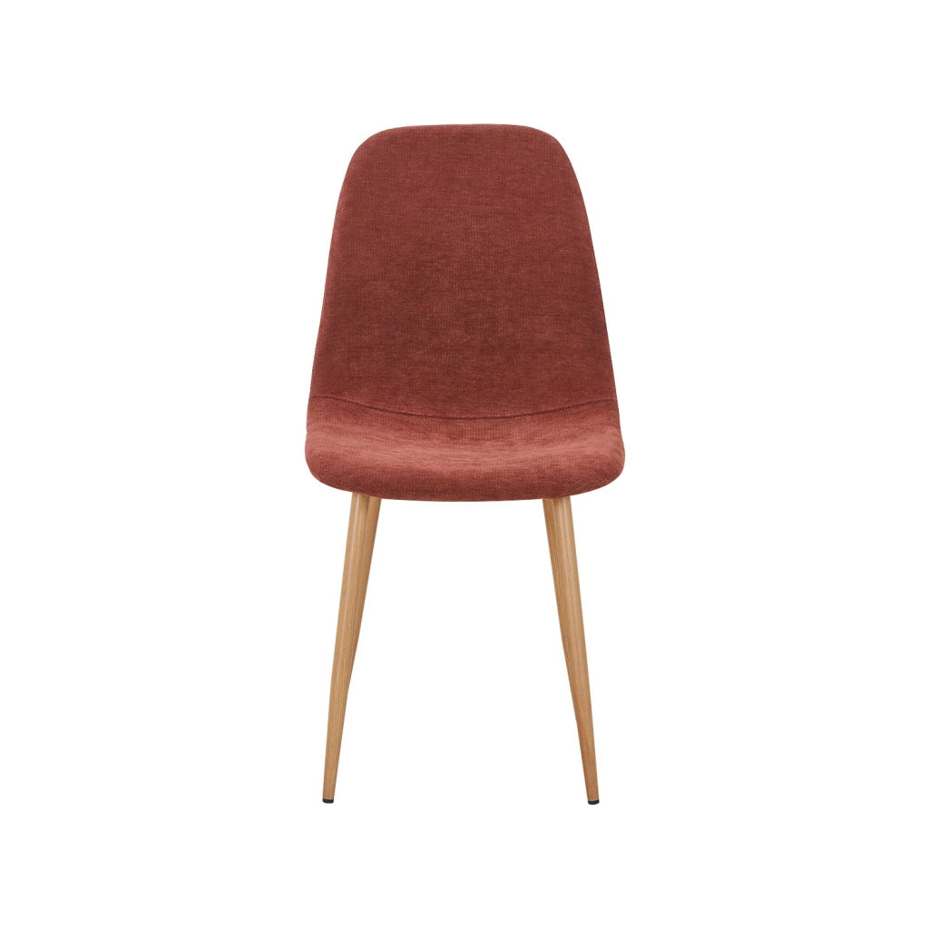 Set di 2 sedie decorazione in legno e tessuto, rosso