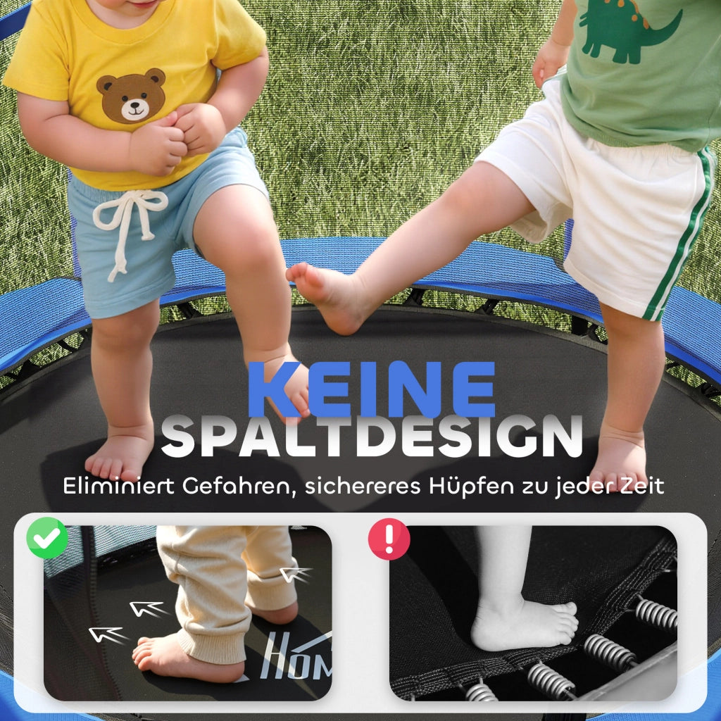 Trampolino bambini ¨C zephmum ¨C Blu, ?140 cm, rete di sicurezza, interno ed esterno