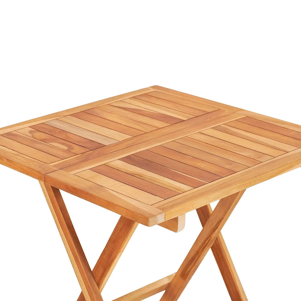Set da Bistrot 3 pz con Cuscini Rossi in Legno Massello di Teak 3063231