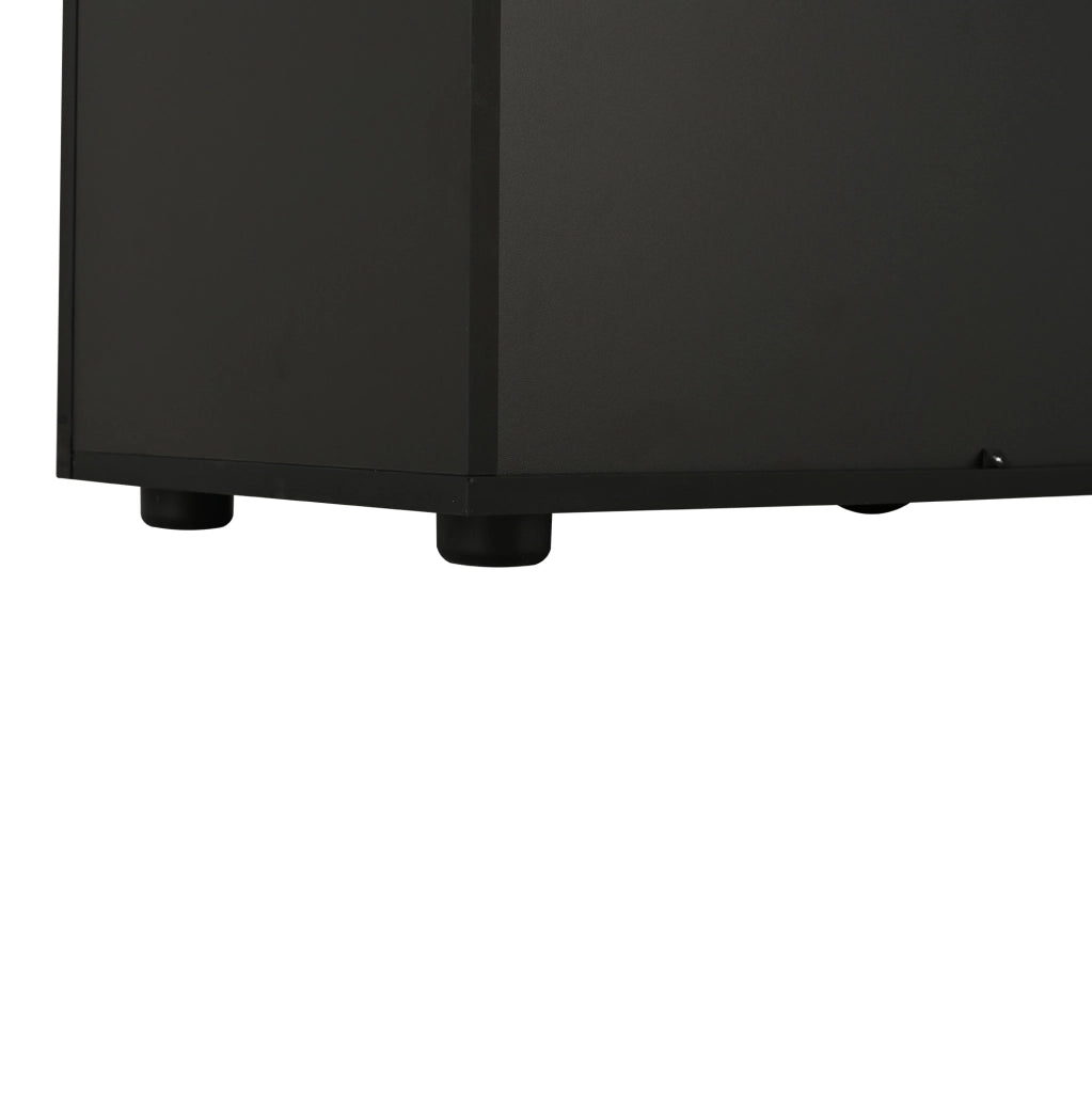 Sideboard 160x35x70 cm con LED e USB; 2 porte; 4 cassetti; nero