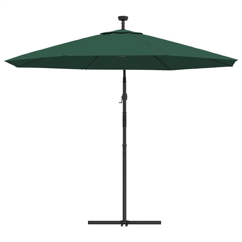 Ombrello | Parasolne Pensile con Luci LED 300 cm Verde Palo in Metallo