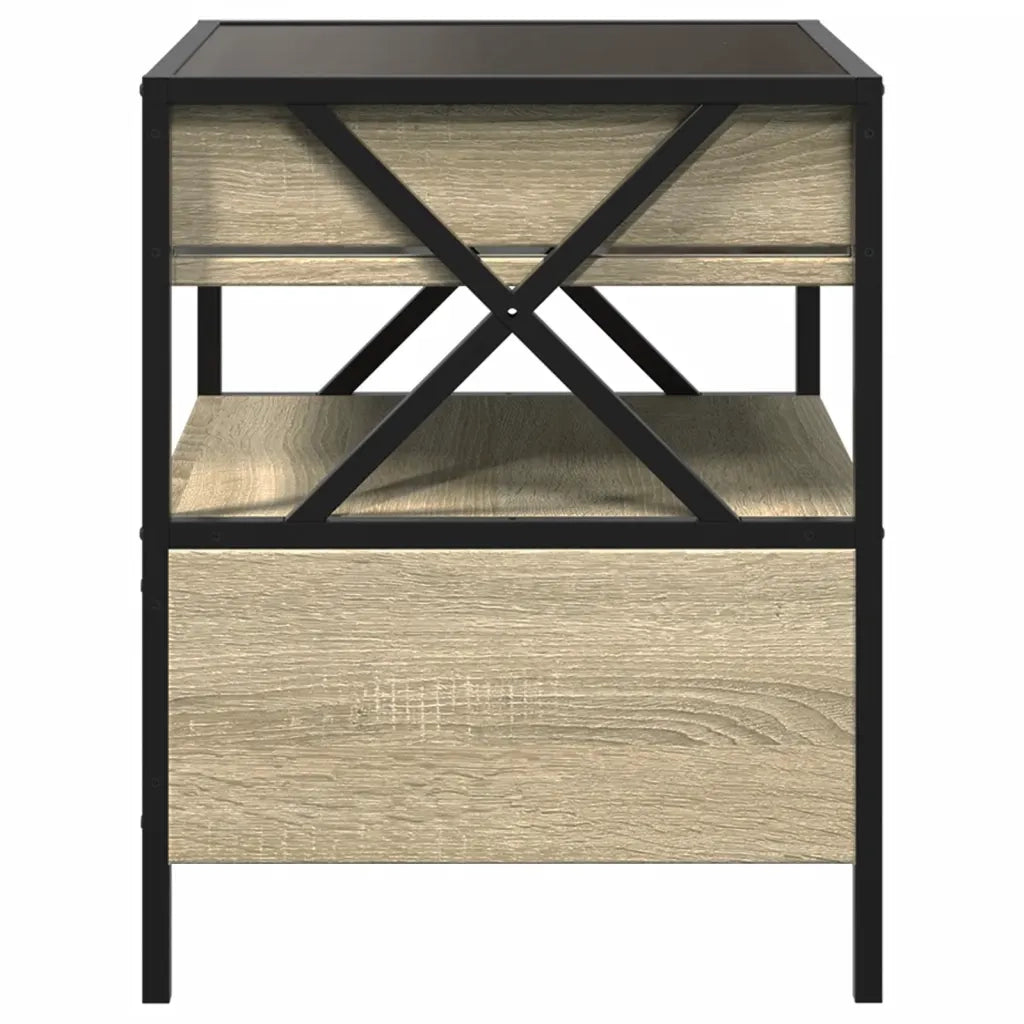 Tavolino da Salotto con LED Infinity Rovere Sonoma 40x40x51 cm 847718