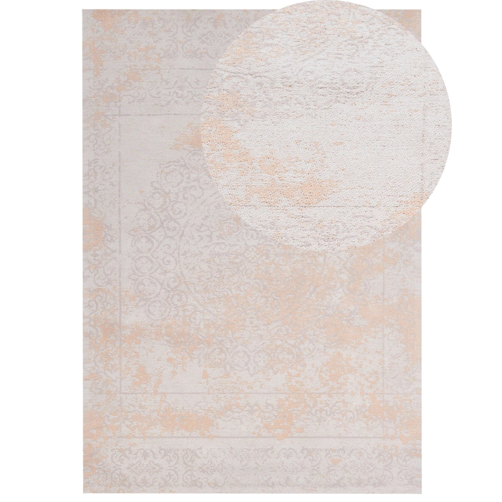 Tappeto tappetino Cotone Beige Effetto Distressed 160 x 230 cm Oriental Vintage