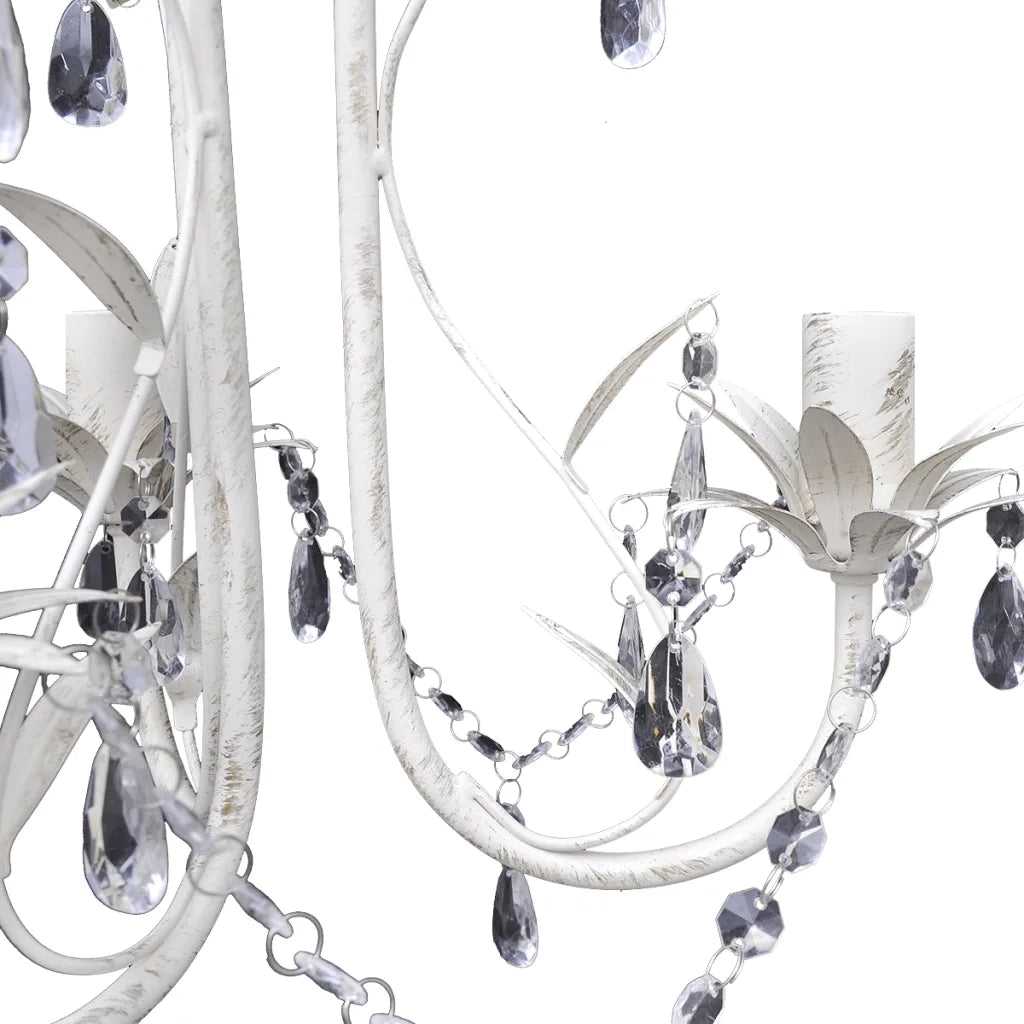 Lampadari con Pendenti in Cristallo 2 pz Bianco Elegante CFW1303383