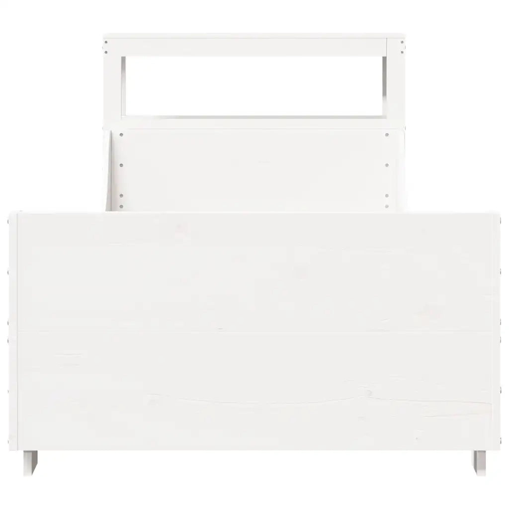 Letto senza Materasso Bianco 75x190 in Legno Massello di Pino 3306484