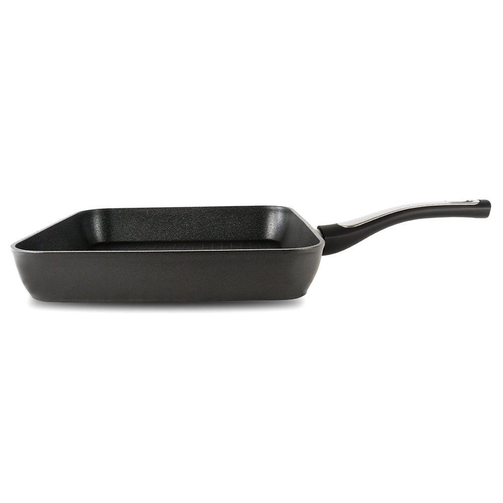 Bistecchiera Elegance Black 26x26 cm doppio fondo acciaio inox, manico Soft touch