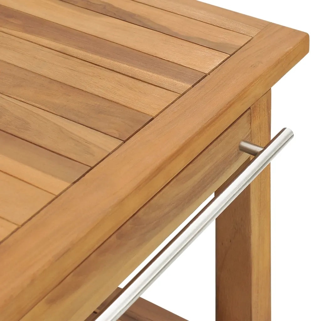 Vanità da Bagno e 3 Cestini Legno Massello di Teak 132x45x75 cm 318483