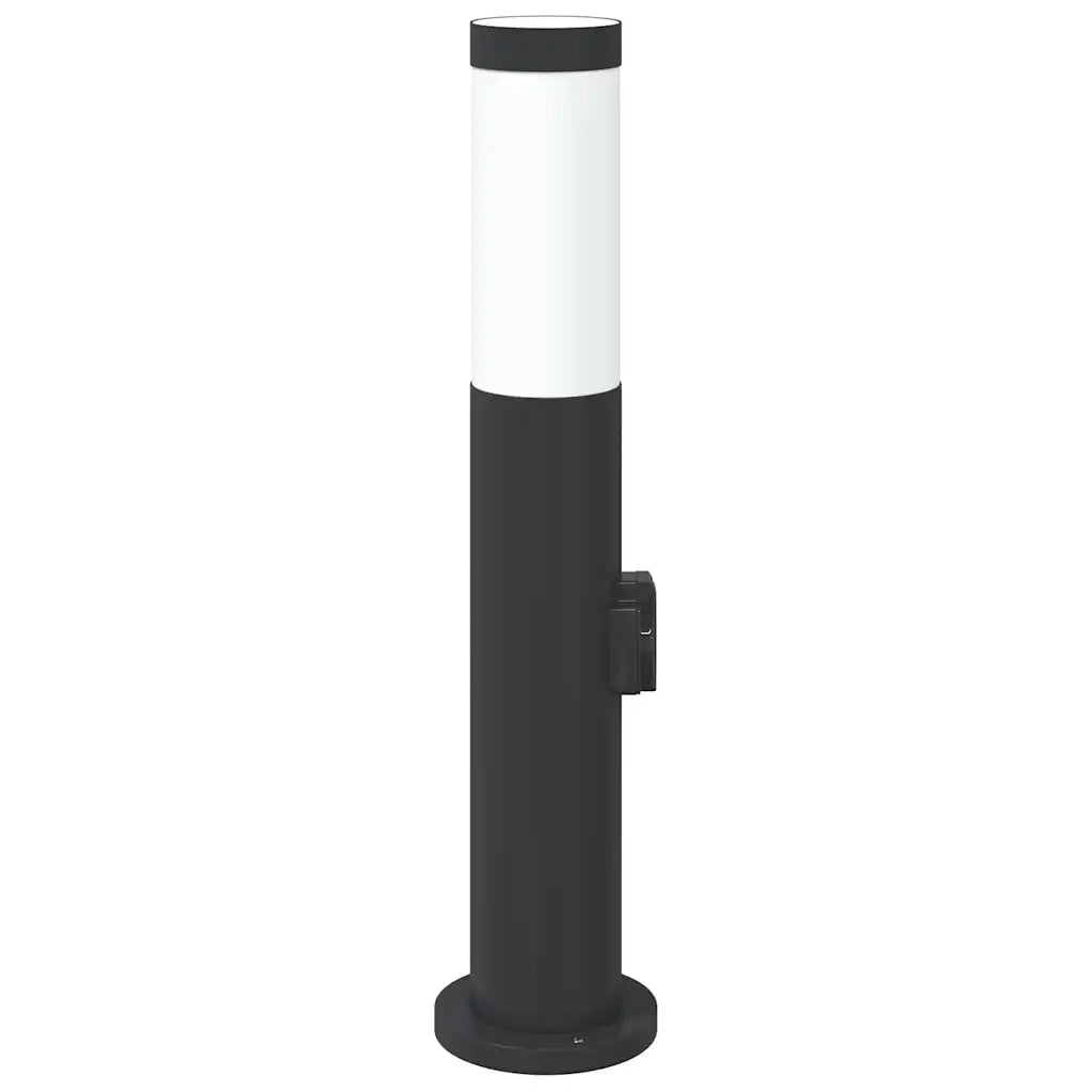 Lampada a paletto con presa elettrica 50 cm Acciaio Inox IP44 4006035