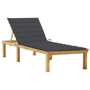 Lettino prendisole sedia a sdraio lettino prendisole letto da giardino mobili da esterno per patio con cuscino antracite legno di pino impregnato 02_0012282