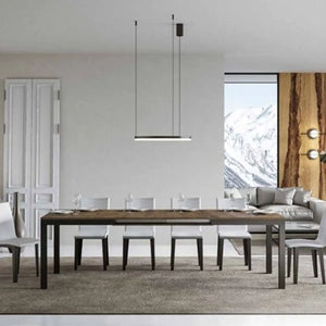 Tavolo allungabile 160/420x90 cm Everyday Evolution colore noce telaio e gambe antracite